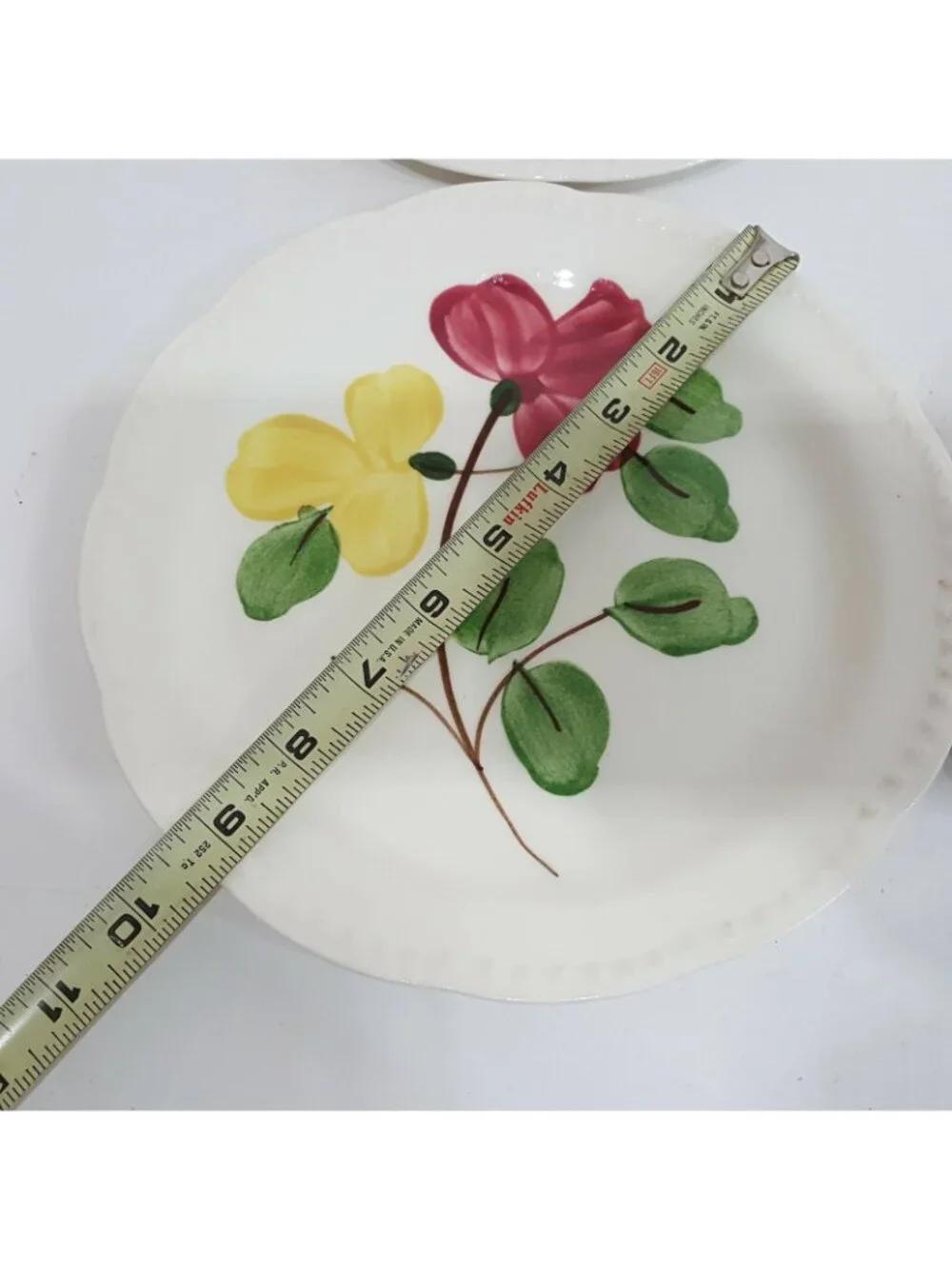 4 Vintage Heritage Ware Stetson Hand Painted Floral Dinner Plate 9.50 Inch White